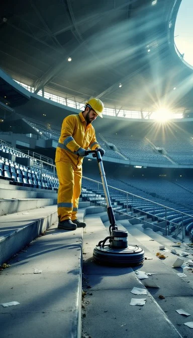 tribün koltuk araları temizliği